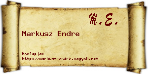 Markusz Endre névjegykártya